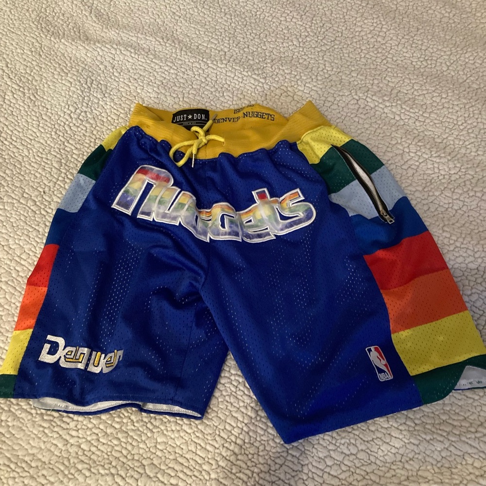 Large sized vintage Denver nuggets shorts